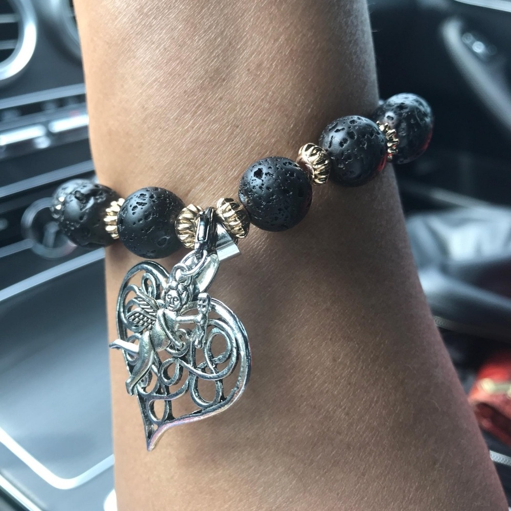 Custom made charm beaded bracelets with stones